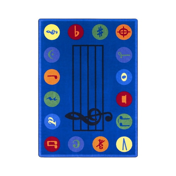 Take Note 5'4" x 7'8" Area Rug In Color Multi-Color:Multi,Material:Nylon