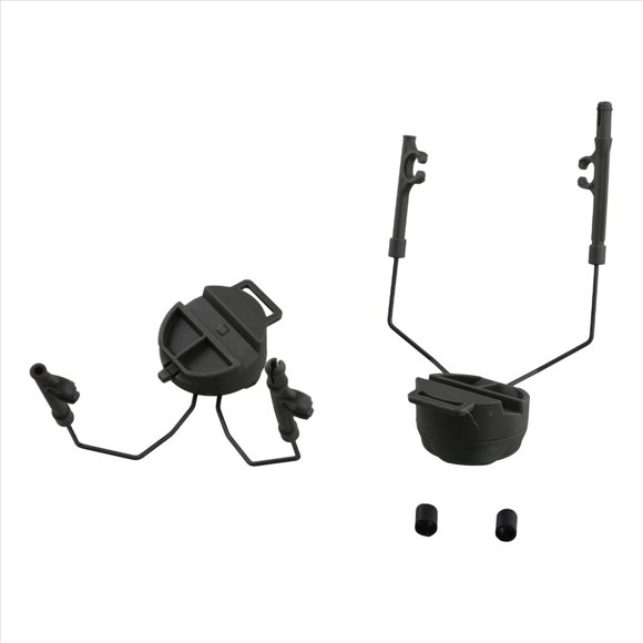 Soporte de Riel para Auriculares, Multiángulo Ajustable, Orejeras Abatibles, Soporte Fijo, Accesorios para Casco, Verde
