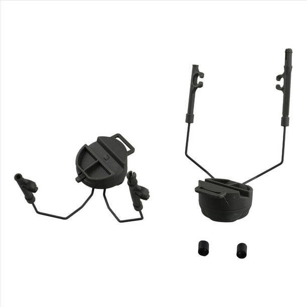 Soporte de Riel para Auriculares, Multiángulo Ajustable, Orejeras Abatibles, Soporte Fijo, Accesorios para Casco, Verde