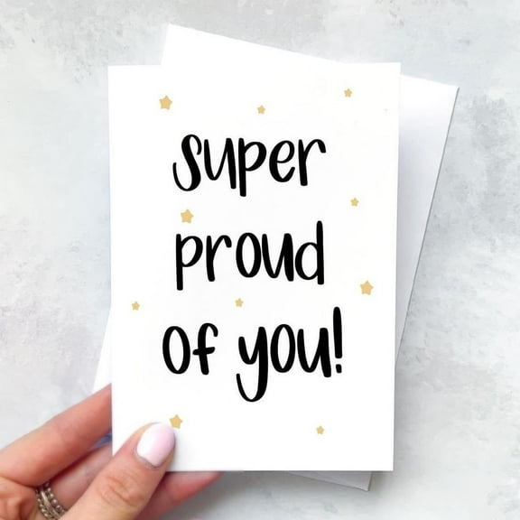 Super Proud of You Card – Cheerful Greeting Card with Gold Star Accents – Excellent for Celebrations, Achievements, and Encouragement – Blank Inside for Personal Messages