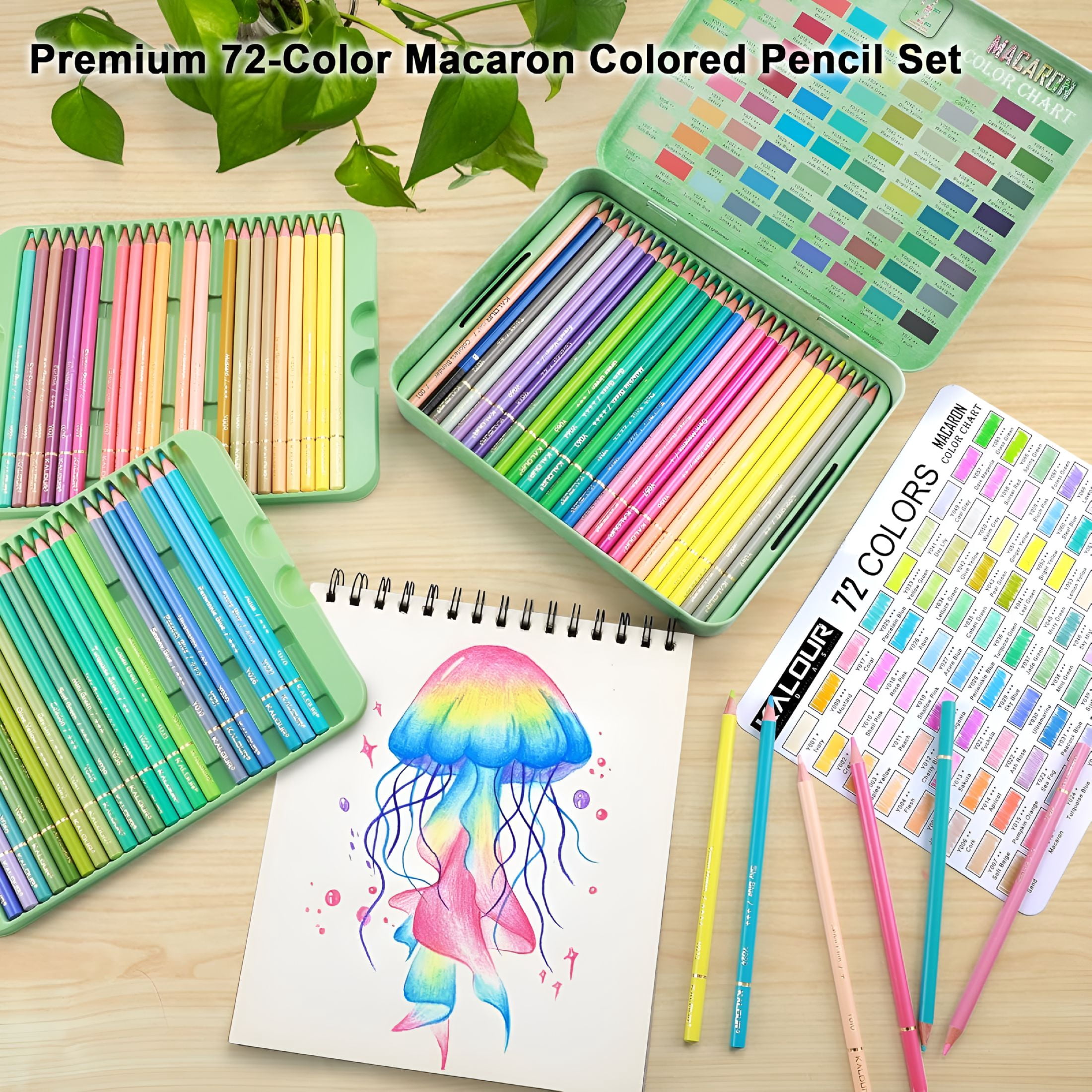 CCOCC 72+2 Count Macaron Pastel Colored Pencils for Adult Coloring Books,Artists Soft Core,Ideal for Drawing Blending Shading,Coloring Pencils Set Gift for Adults Beginners