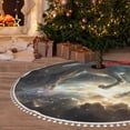 thumbnail image 6 of Rocae Space White Horse for Christmas Tree Skirt with Pom Pom Trim for Holiday Party for Holiday Home Decor Indoor Outdoor-30", 6 of 7