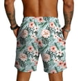 thumbnail image 4 of OIOLOYJM Board Shorts for Men Hawaiian Tropical Travel Drawstring Elastic Waist Beach Shorts Summer Mesh Lightweight Quick-Dry Trendy Swim Trunks with Pockets White S, 4 of 4