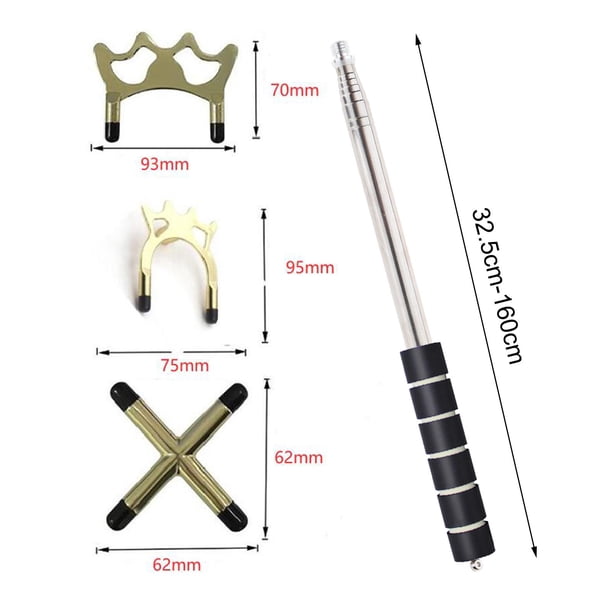 Puente Retráctil Para Taco De Billar Con Cabeza De Plástico – Extensible De 35 A 150 Cm, 7 Posiciones