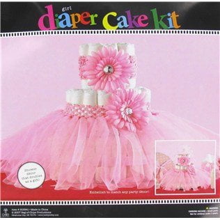 Pink Tutu Diaper Cake Decoration Baby Shower Decoration