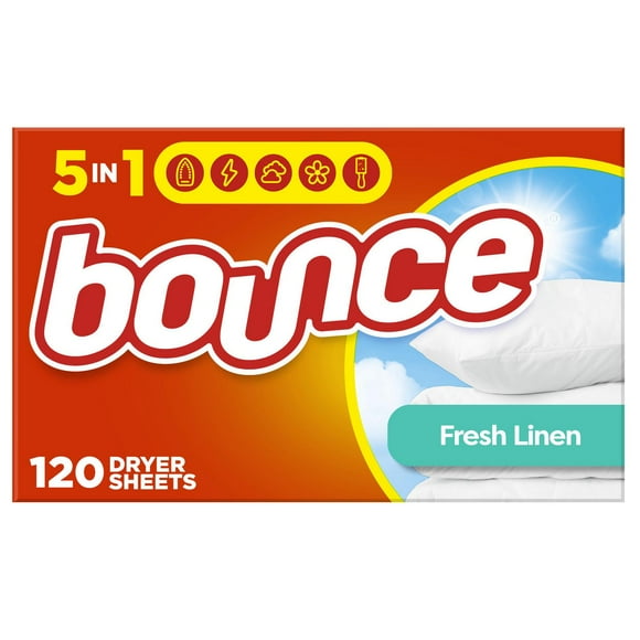 Bounce Fabric Softener Sheets, Fresh Linen Scent, 120CT