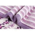 thumbnail image 4 of Virtu 12 Lbs Plush Fleece Blanket, 2 Ply Thick Heavy Reversible Raschel Korean Style Warm Bed Blanket, King, Lavender Floral, 4 of 5