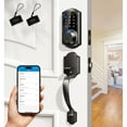 thumbnail image 3 of Veise Fingerprint Smart Locks for Front Door with Handle Set, App Control, Keyless Entry Keypad Deadbolt, Digital Electronic Touchscreen, Easy Install, Auto Lock, Matte Black, 3 of 8