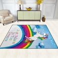 thumbnail image 3 of Coolnut Lightweight Carpet Mats, 5'3" x 4' Area Soft Rugs, Floor Mat Rug Home Decoration for Kids Room Living Room, 63"x 48" Unicorn Rainbow Believe Your Dream, 3 of 6