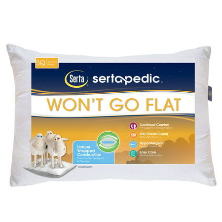Sertapedic Won't Go Flat Pillow (Best Flat Bed Pillow)