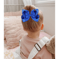 thumbnail image 2 of 4 PCS 6" Big Hair Bows for Girls Alligator Clips Grosgrain Ribbon Solid Color Hair Accessories for Little Teen Toddler Girls, 2 of 9