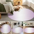 thumbnail image 6 of Light Purple Ombre Round Area Rug 4 FT, Non Slip Indoor Outdoor Rug, Modern Gradient Abstract Art Washable Soft Circular Carpet Non-Shedding Floor Mat for Coffee Table Nursery Foyer Balcony, 6 of 9