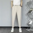 thumbnail image 5 of Pantalones de traje masculino trenzados, elásticos, ajustados, de verano, para hombre, para negocios, 9 pantalones cortos, para vestir en sociedad, para hombre chino 2024, 5 of 5