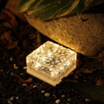thumbnail image 3 of Paquete de 4 luces solares de ladrillo - Luces solares de cubitos de hielo Luces de camino de paisaje Camino de patio de jardín al aire libre, 3 of 5