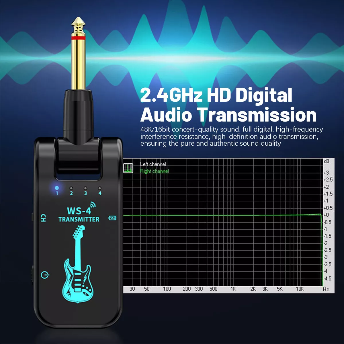 131Ft Wireless Guitar System Wireless Audio Electric Guitar Transmitter Receiver