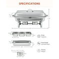 thumbnail image 6 of Wilprep Chafing Dish Buffet Set 4 Pack 8qt Stainless Steel Food Warmers 1/3 Food Pans, 6 of 9