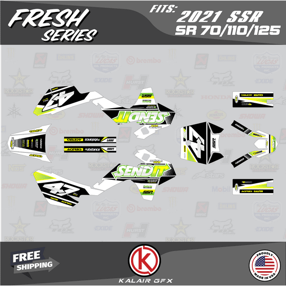 Kalair GFX Graphics Kit for SSR SR70, SR110 and SR125 (2021) Fresh Series