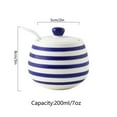 thumbnail image 3 of Blue Stripes Sugar Bowl With Lid, Kitchen Decoration Sugar Pot, Sugar Container Spice Jar-Blue 1-1, 3 of 7