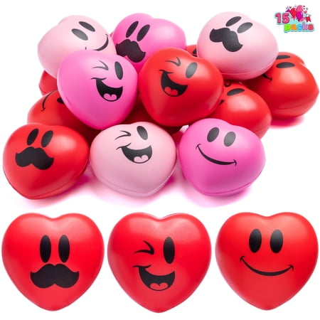 Joyfy Valentines Day Gifts for Kids, 15 Pcs Stress Balls,Party Favors