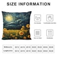 thumbnail image 5 of Shangniulu Square Throw Pillow Covers Abstract Painting of Blue Starry Sky and Sunflowers Pillow Cases Decorative for Home Bedroom Sofa Pillowcases Standard Size 18X18 Inch, 5 of 5