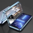 thumbnail image 1 of 360 ° Full Protection Metal Magnetic Double-Sided Glass Snap Lock Phone Case For iPhone 16 Pro Max 14 11 12 13 15 Pro Max Cover, 1 of 5