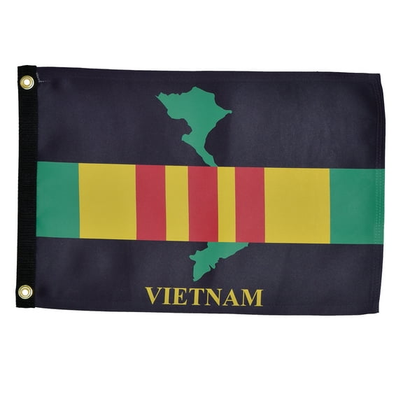 In the Breeze 3668 — Vietnam Veteran Lustre Grommeted Boat Flag, 12 by 18-Inch — Military Service Yard or Garden Flag