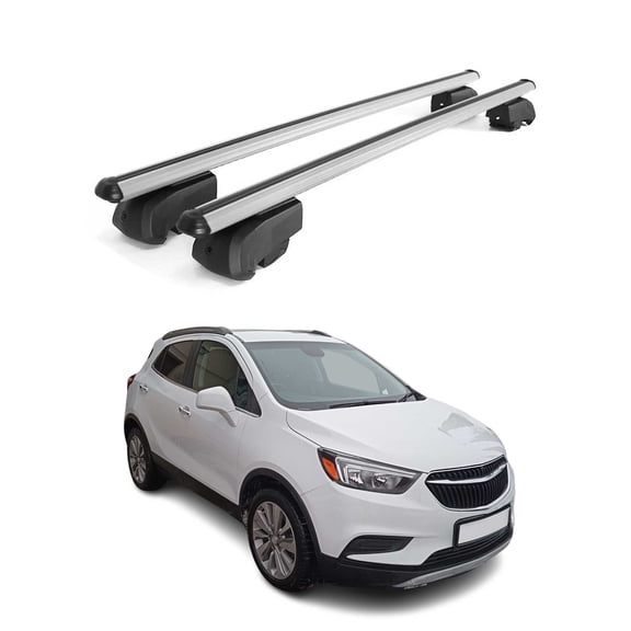Lockable Roof Rack Cross Bars Luggage Carrier for Buick Encore 2013-2022 Gray