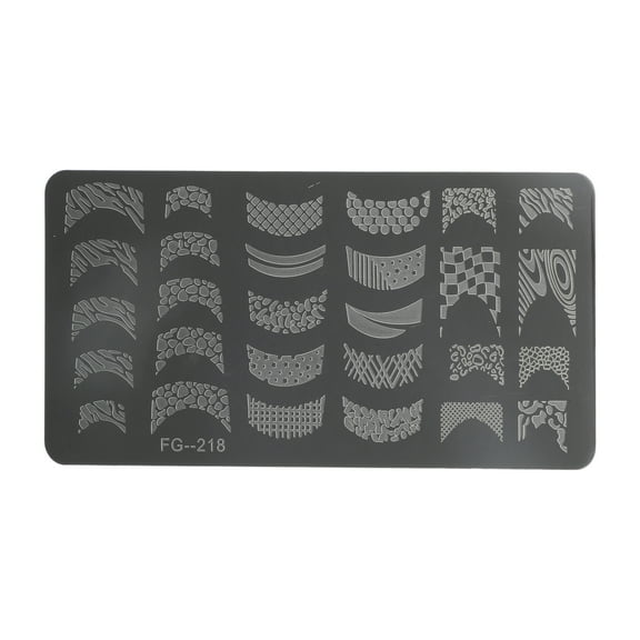 Unique Bargains 1 Pc Colorful Nail Art Stamp FG-218 Silver Tone
