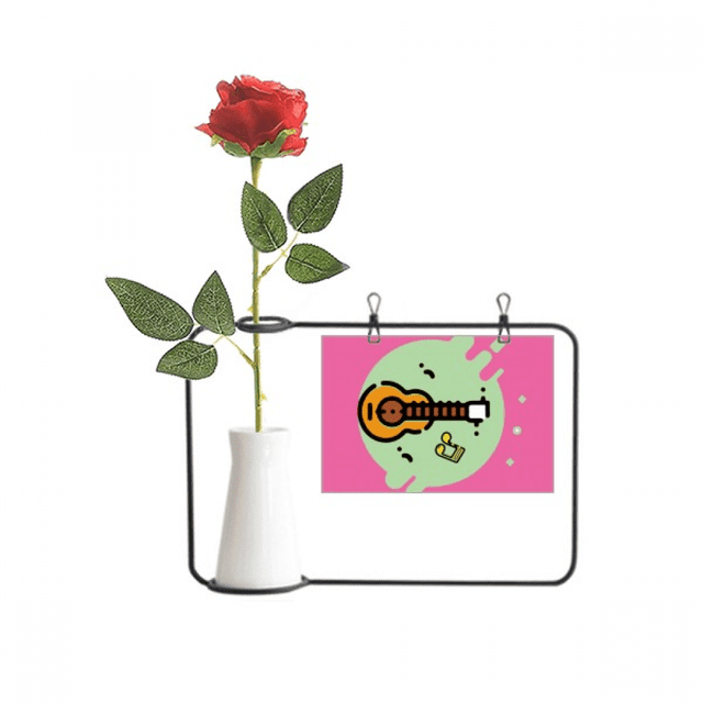 Guitarras animadas Botella de decoración de jarrones colgantes de flores rosas artificiales