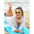 thumbnail image 3 of Gafas de sol FEISEDY Clout, ovaladas, blancas, para mujer y hombre, 3 of 7