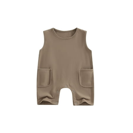 

Bagilaanoe Newborn Baby Girl Boys Jumpsuit Shorts Sleeveless Bodysuit 3M 6M 12M 18M 24M Infant Summer One Piece Romper