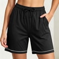 thumbnail image 2 of fheaev Plus Size Pajama Shorts for women Soft Lightweight Elastic Waist With Pockets High Waisted Sleep Loungewear Vacation Beach wear, 2 of 8
