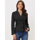 thumbnail image 2 of Blusa Elegante Allegra K de Manga Larga con Solapa para Mujer Negro L, 2 of 6
