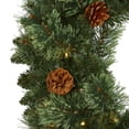 thumbnail image 5 of Nearly Natural 24in. White Mountain Pine Artificial Christmas Wreath with 35 LED Lights and Pinecones, 5 of 5