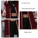 thumbnail image 3 of Chaqueta de forro polar borroso para mujer, estampado de bloques de color, manga larga, cuello vuelto, abrigo con cremallera, prendas de vestir con bolsillo, color rojo azufaifo XL, 3 of 4