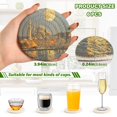thumbnail image 4 of BZSMCE 6Pcs Drink Coasters With Holder 3.94Inch The Castle by Night Creative Coil Coaster Coasters Colors Absorbent Coasters for Drinks Coasters Set Thicken Heat for Home Table, 4 of 7