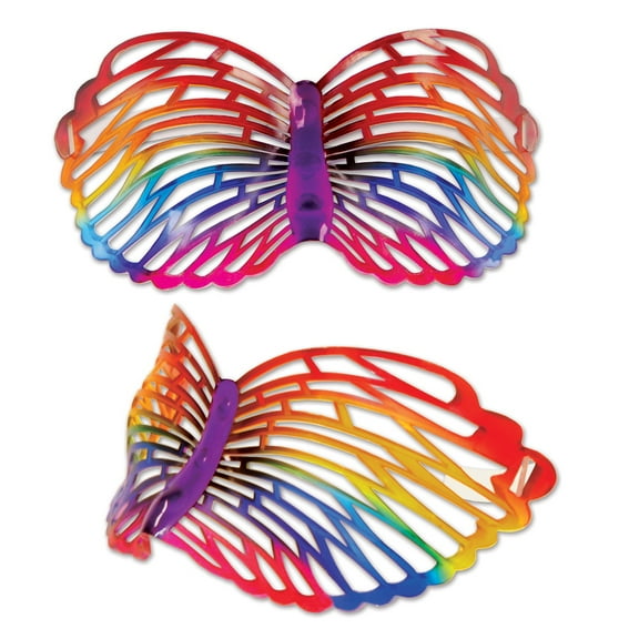 Party Central Pack of 6 Red and Blue Glasses Spring Rainbow Butterfly Party Favors 3"