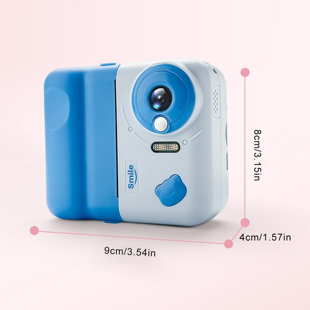Cámara Infantil Instantánea Con Impresión | 2.4 Pantalla, 16x Zoom, 5 Rollos, 32GB, Pegatinas Y Bolis | Regalo 4-12 Años Azul