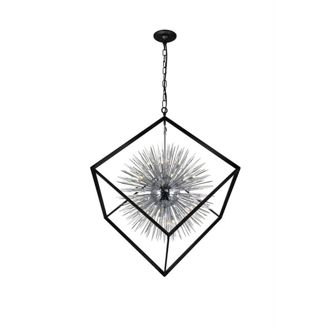 20 Light Chandelier with Chrome & Black Finish