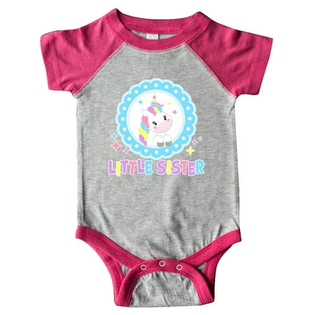 

Inktastic Little Sister cute unicorn Gift Baby Girl Bodysuit