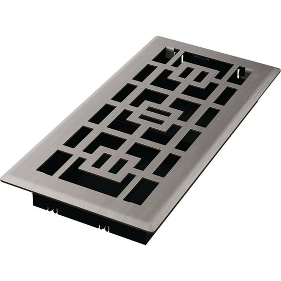 Floor Register, Satin Nickel, 4 x 10-In.
