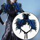 thumbnail image 3 of Capa de plumas artificiales para disfraz de Halloween, cuello gótico para mujer Azul, 3 of 5