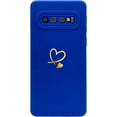 thumbnail image 4 of for Galaxy S10 Plus Case(Not fits S10),Cute Bling Plated Gold Love Heart with Anti-Fall Camera Lens Cover Protection Soft Anti-Fingerprint Phone Case for Samsung Galaxy S10+ 6.4", Royal Blue, 4 of 11