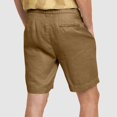 thumbnail image 4 of Haoxianjian Mens Cotton Linen Shorts Casual Drawstring 7inch Shorts Stretch Summer Beach Wear Summer Vacation Yoga Golf Classic Fits Shorts with Pockets, 4 of 6