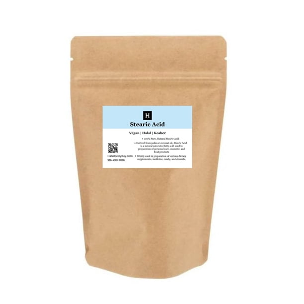 Ácido esteárico de grado alimenticio NF/USP 1,36 kg, vegano, halal