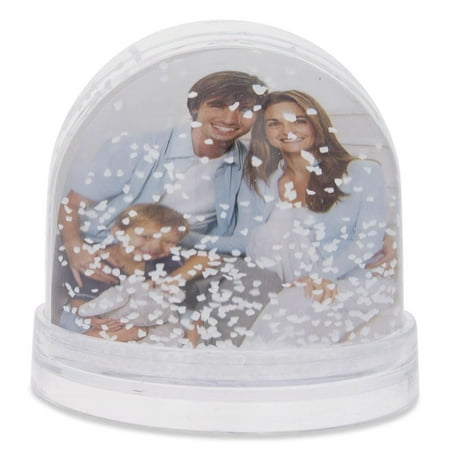 Photo Frame Water Globe - Snow Globe with Clear Base Picture Frame 3.3 Inches
