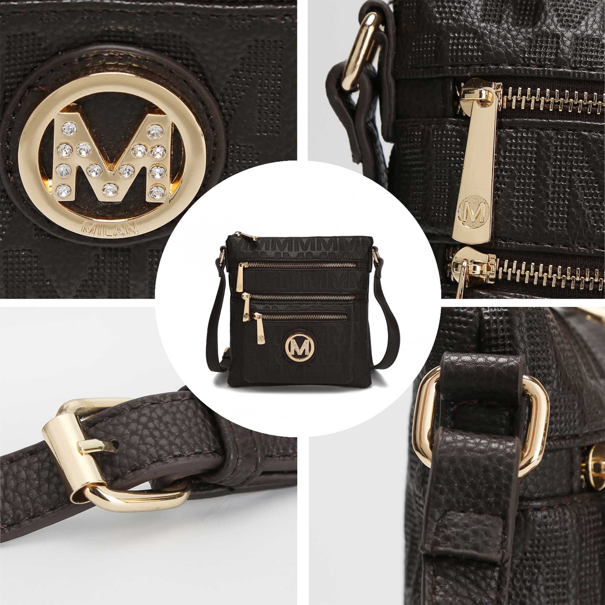MKF Collection Jessy Women's Crossbody Bag, M Signature Vegan Leather Shoulder Bag by Mia K- Red