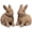Brown 2PCS, variant on JEWLALO 1PCS Woven Easter Bunny Figurines - 5" Tall White Rabbit Resin Sculptures with Handcrafted Wicker-Style Design for Easter and Spring Home Decor