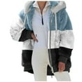 thumbnail image 1 of Gibobby Chamarras para mujer, Chaquetas de Forro Polar difuso con Capucha y Frente Abierto para Mujer, Abrigos Sherpa con Bolsillos(Blanco,G), 1 of 5