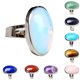 thumbnail image 4 of Vintage Moonstone Gemstone Oval Wedding Band Aniversario Mujer Joyería - Ópalo Sunnimix Anillo ovalado de Cystal, 4 of 6